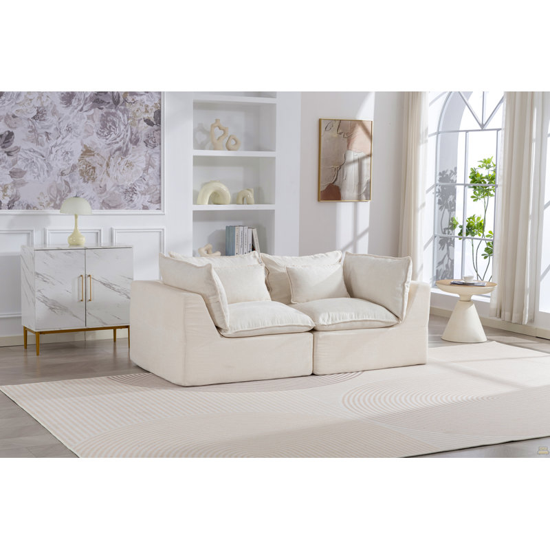 Canapé modulaire surdimensionné de 74,8 po de large avec canapé modulaire True Relax Comfy et sièges larges et profonds