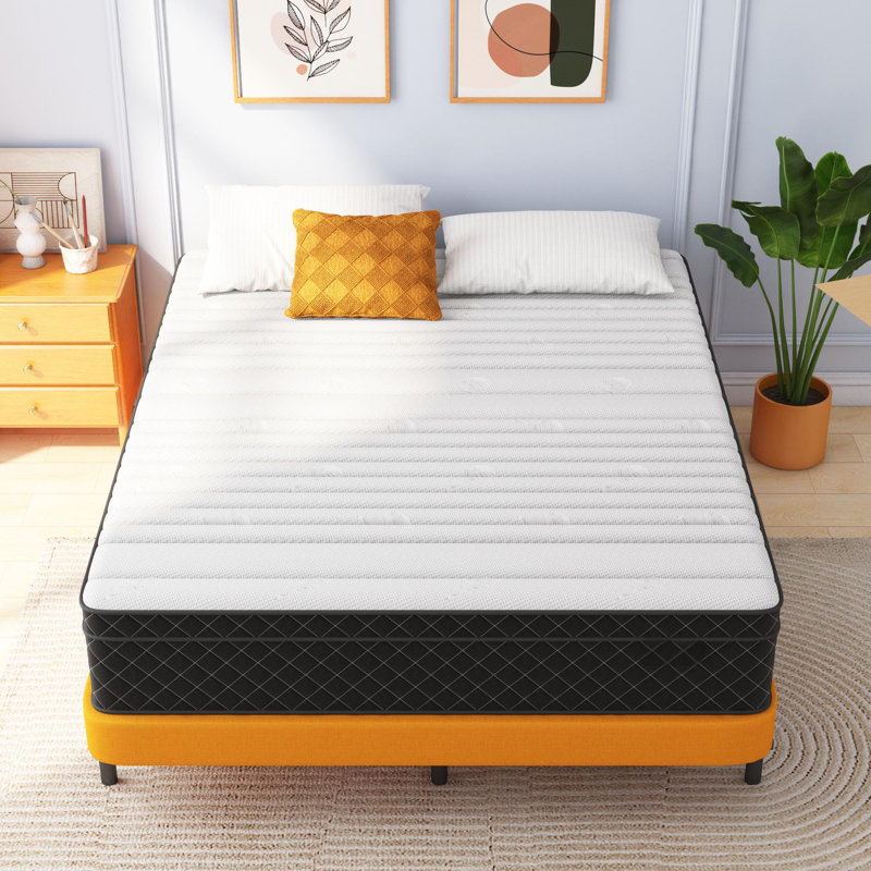 Alwyn Home Innerspring Mattress Medium Hybrid Mattress in a box With Certipur-US Certified Pocket Spring, Pressure Relief, and Motion Isolation