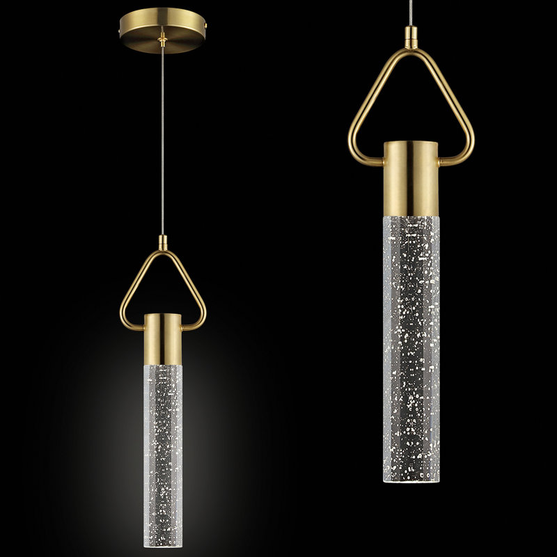 Luminaire suspendu en cristal Brevick, Or, 1 lumières, Triangle