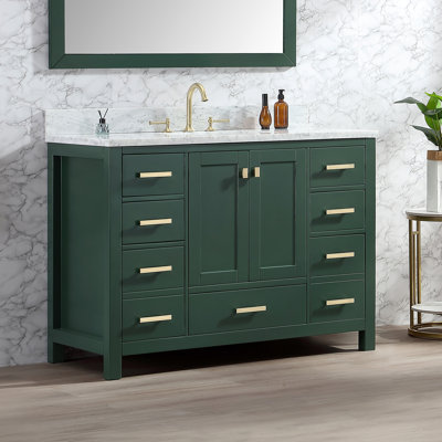 Whitney 48'' Single Bathroom Vanity with Carrara Marble Top