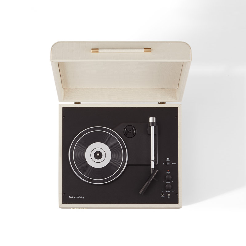Portable Decorative Record Player with Bluetooth, Cream