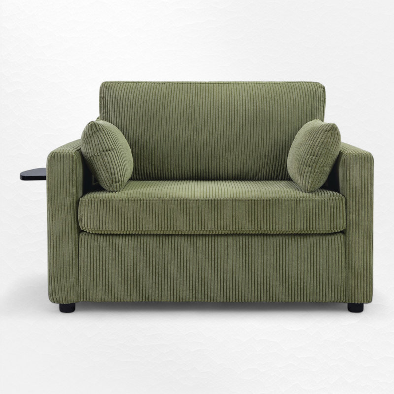 Sleeper Sofa Bed With USB Ports, Green
