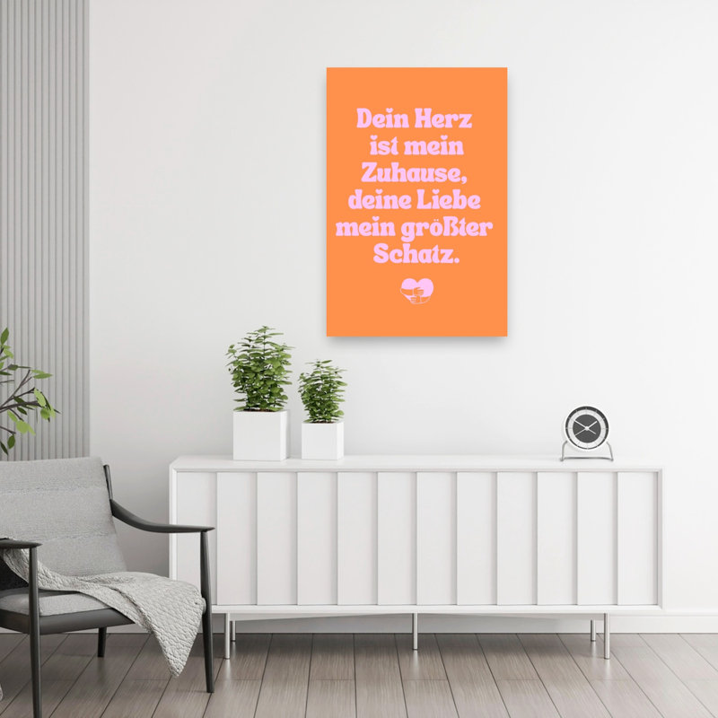 1 Piece Wrapped Canvas Wall Art, 91.44cm H x 60.96cm W, Orange