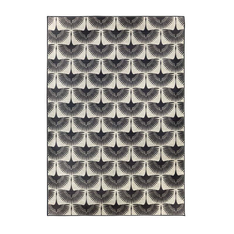 Tapis lavable à imprimé animal Flock Kettle, Rectangle 5 pi x 7 pi