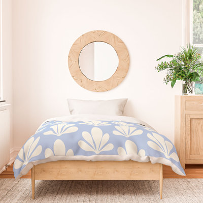 Housse de couette en coton bleu standard