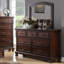 Commode en bois de pin avec 7 tiroirs en brun