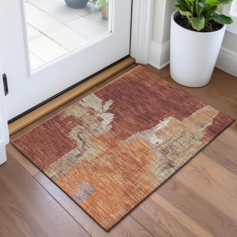 Tapis abstrait lavable à la machine de qualité supérieure Elize AMF1332, Rectangle 1 pi 8 po x 2 pi 6 po