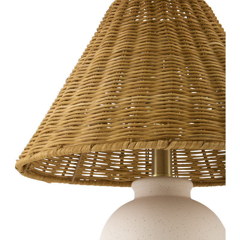 Chemise Table Lamp, Shell, Wicker, Brown