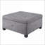Repose-pieds avec rangement à fermeture en douceur, capitonné gris anthracite pour le salon | Noir | Bois