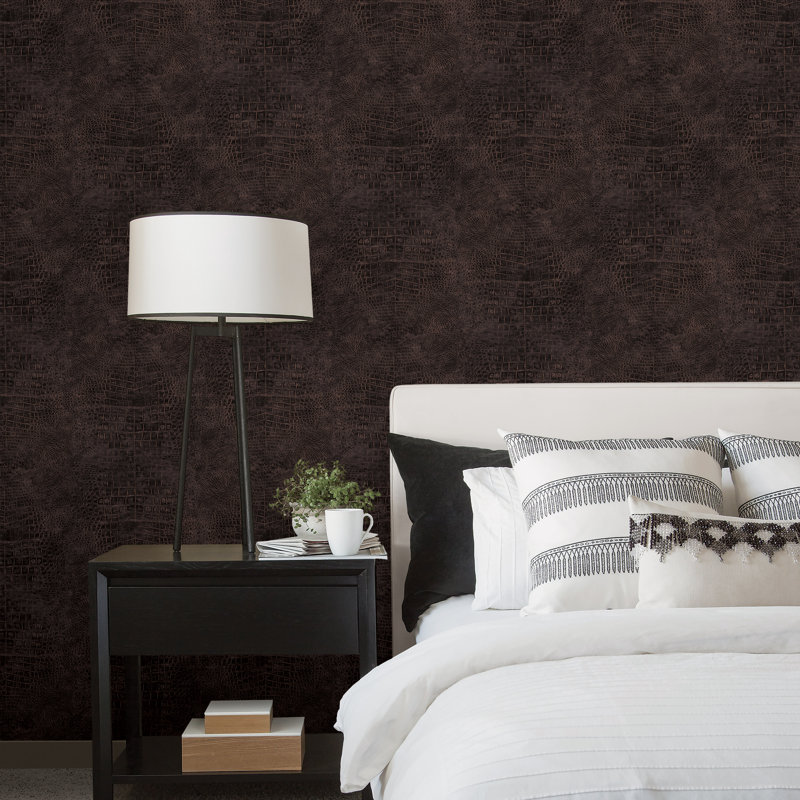 10m x 53cm Matte Wallpaper Roll, Brown/Black