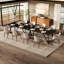 Grande table de salle à manger 71 "pour 6 à 8 personnes, table rectangulaire moderne de cuisine et de salle à manger avec structure en métal robuste
