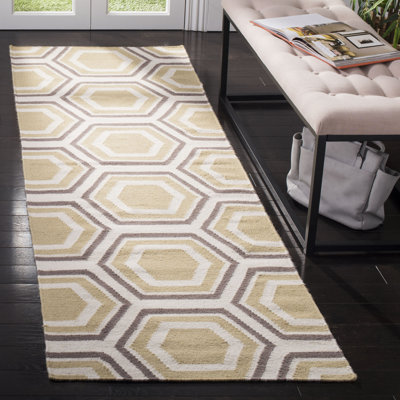 Fung Hand Woven Flat Weave Wool Geometric Rug