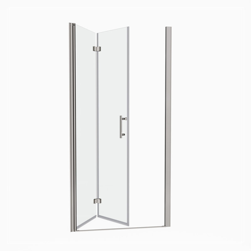 1 3/8" Adjustment,Universal Pivot Shower Door, With 1/4" Tempered Glass Finish, Chrome