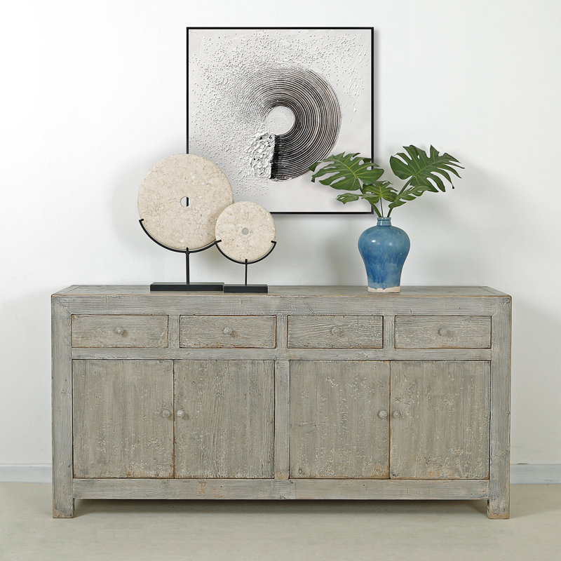 72 in. W Solid Wood Sideboard, Gray Wash