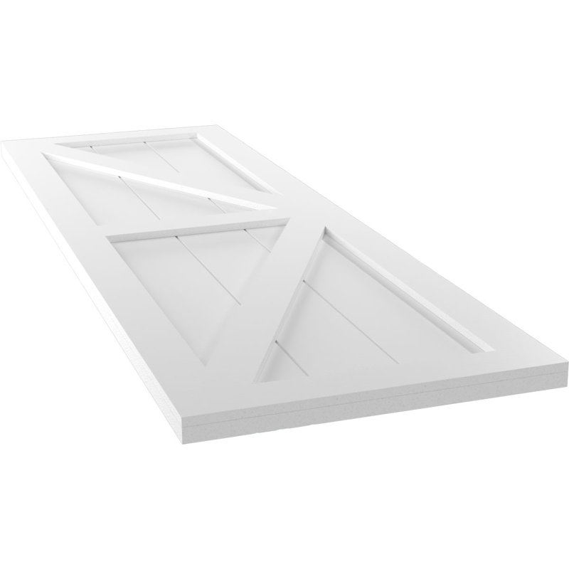 True Fit PVC deux panneaux de ferme à fixation fixe avec barre en Z, 15", 44", Blanc