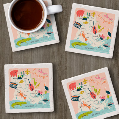 Ensemble de 4 sous-verres Louisiana Home