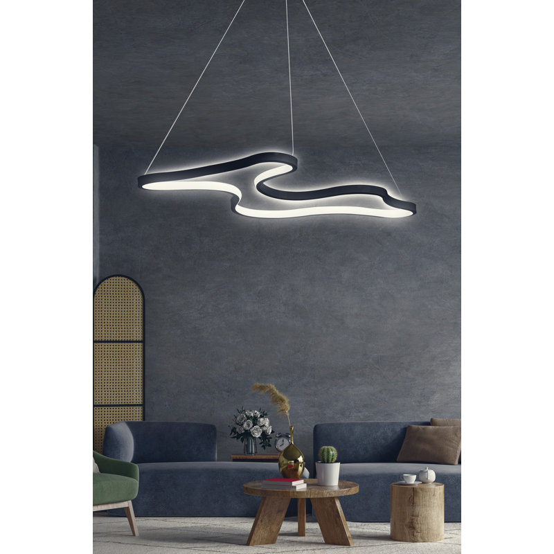 Adjustable Black Aluminium Chandelier, LED Socket, 13.8 x 18.1 x 0.8 inches | 24-36 Watts, White Light (6500K) | Modern Design, Perfect for Dining Room, Living Room & Entryway | Stylish & Energy Efficient Lighting