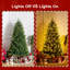 Arbre de Noël en cèdre illuminé 6 pi avec 932 pointes et 350 lumières DEL blanc chaud - Arbre de Noël artificiel en PVC réaliste avec support en métal robuste pour la décoration intérieure-1471582230