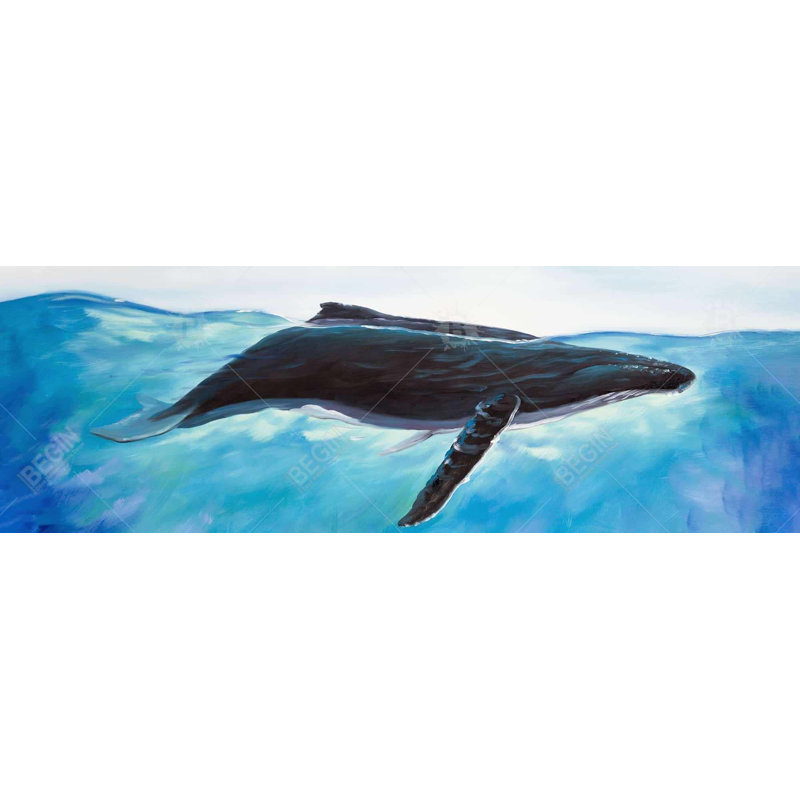 "Baleine bleue" sur toile