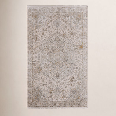 Ivory Traditional Medallion Oriental Rug