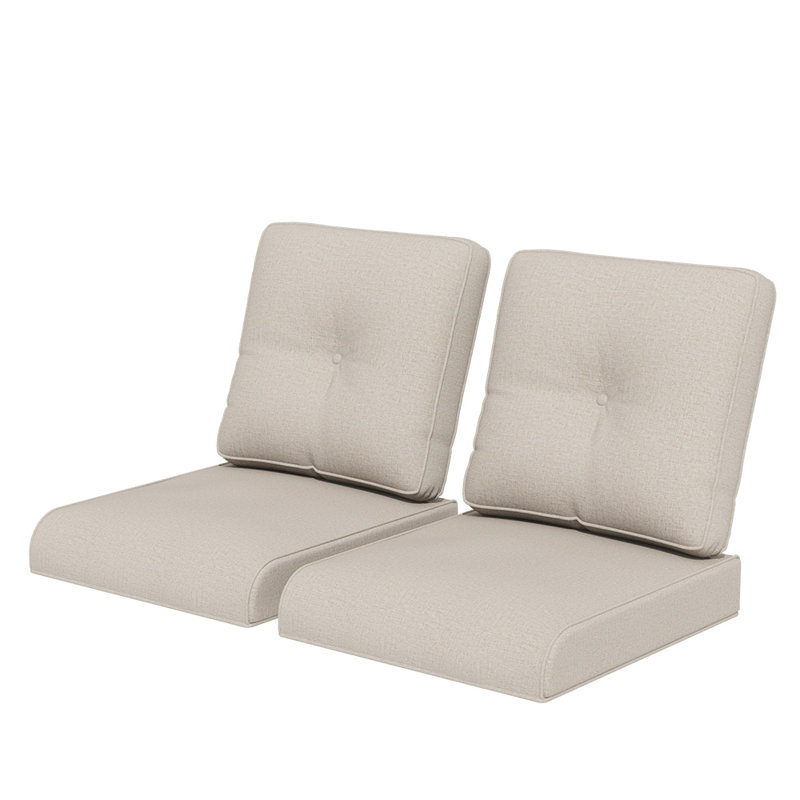 Outdoor Deep Seating Cushion With Olefin Fabric（Set of 2）, Beige