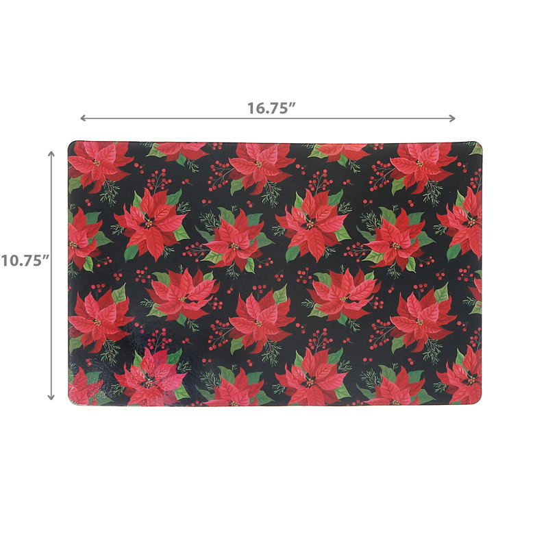 Napperon en plastique multi poinsettias - ensemble de 12