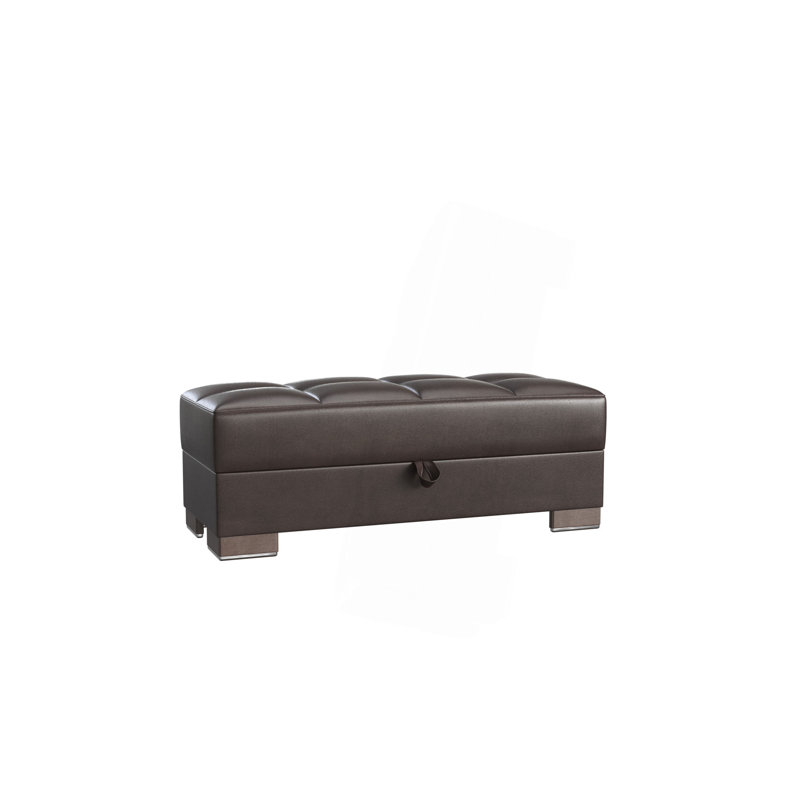 Collection Repose-pieds rembourré avec rangement (SEULEMENT OTTOMAN), Brun