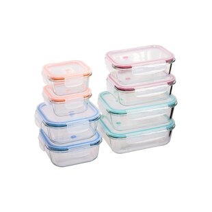 Rebrilliant Ryder Glass Food Storage Containers - 4 Three-Compartment Portion  Control Meal Prep Glassware & Reviews