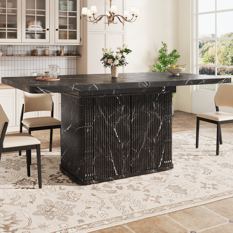 180 cm Extendable Dining Table, Black