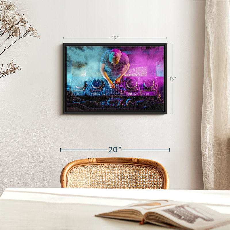 DJ At The Turntable Canvas Print, 13" H x 19" W