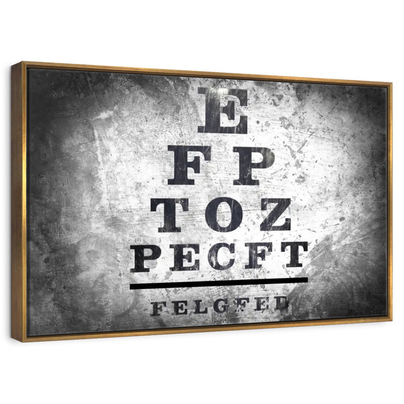 Optometry Test, Floating Frame Gold, 13" X 9"