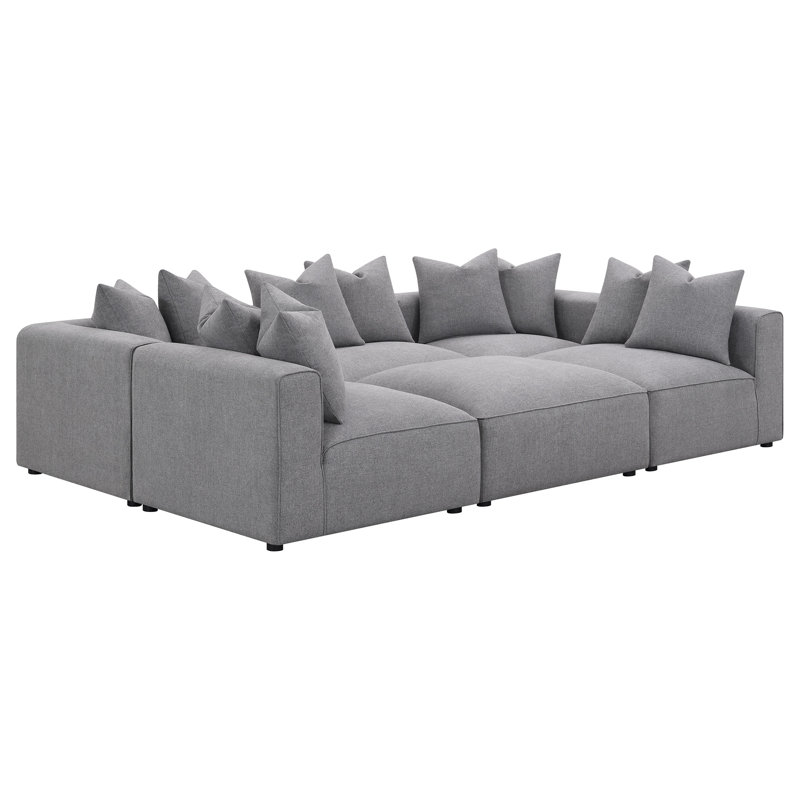 Canapé modulaire 6 pièces Amherst Gray, Tissu - gris