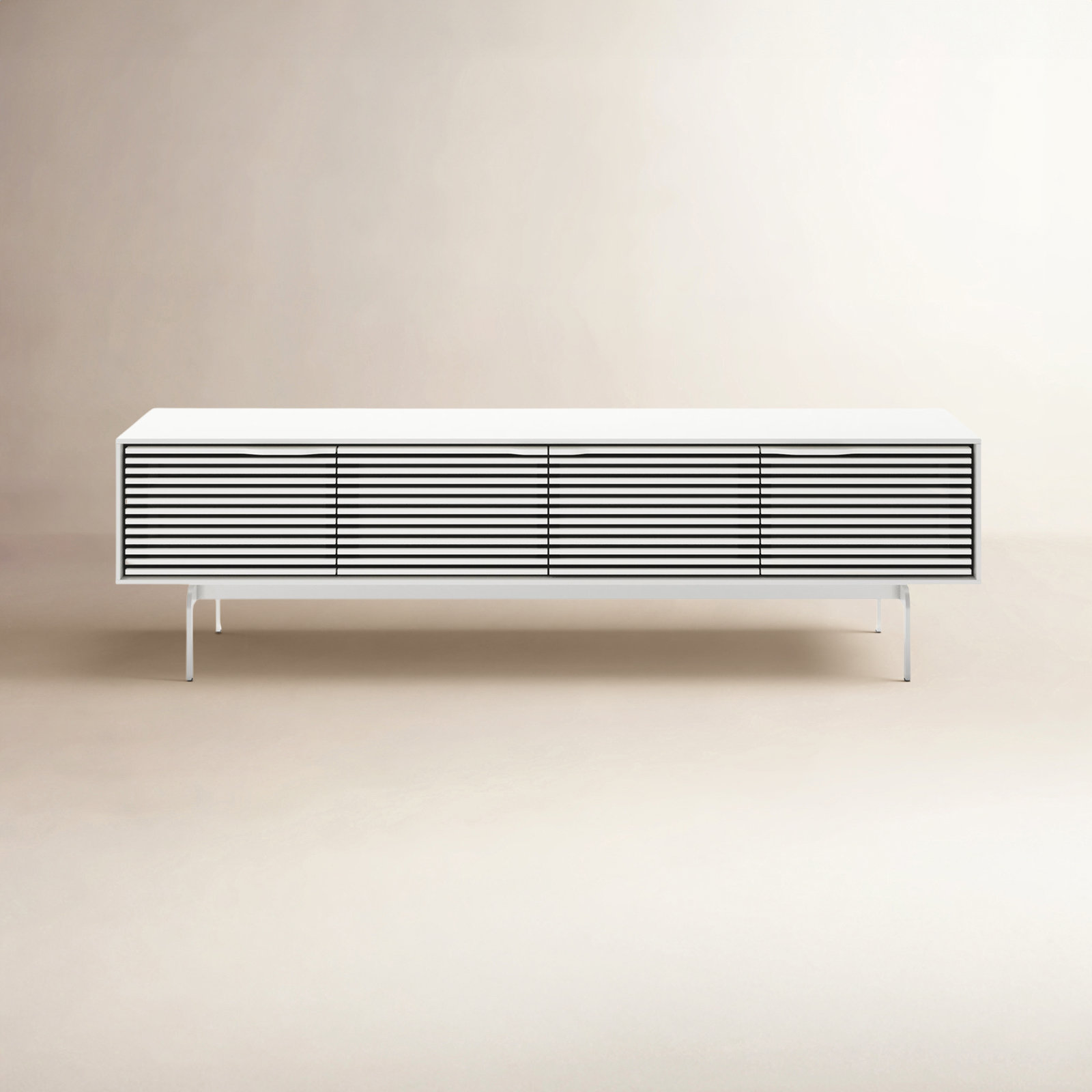 Align 81'' Media Console, Satin White, 28.5” H x 81” W x 18” D