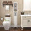 Armoire de rangement pour salle de bain de 66,92 po de hauteur avec tablettes réglables, armoire autoportante mince à 1 porte avec anti-basculement et compartiments ouverts