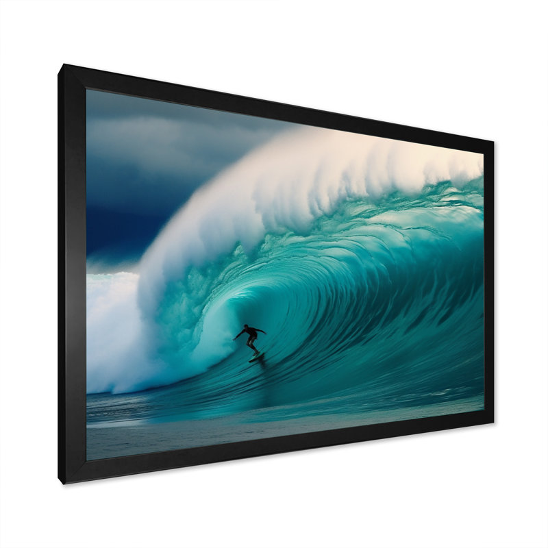 Hawaiian Waves Surf Dream I - Hawaii, art mural encadré, H 12 po x l 20 po x P 1 po, Cadre photo noir