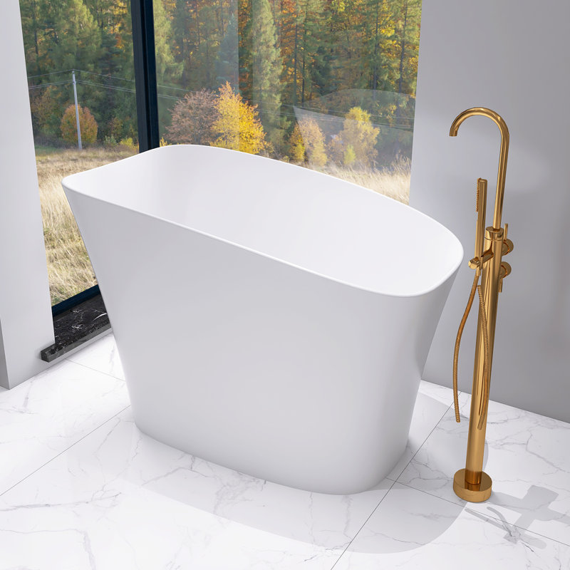 Baignoire profonde autoportante à surface solide de 51 pouces avec siège