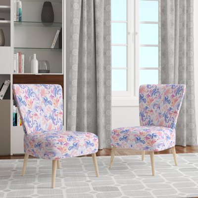 Chaise d'appoint French Country - Chaise d'appoint mauve à motif cachemire Petal Curl