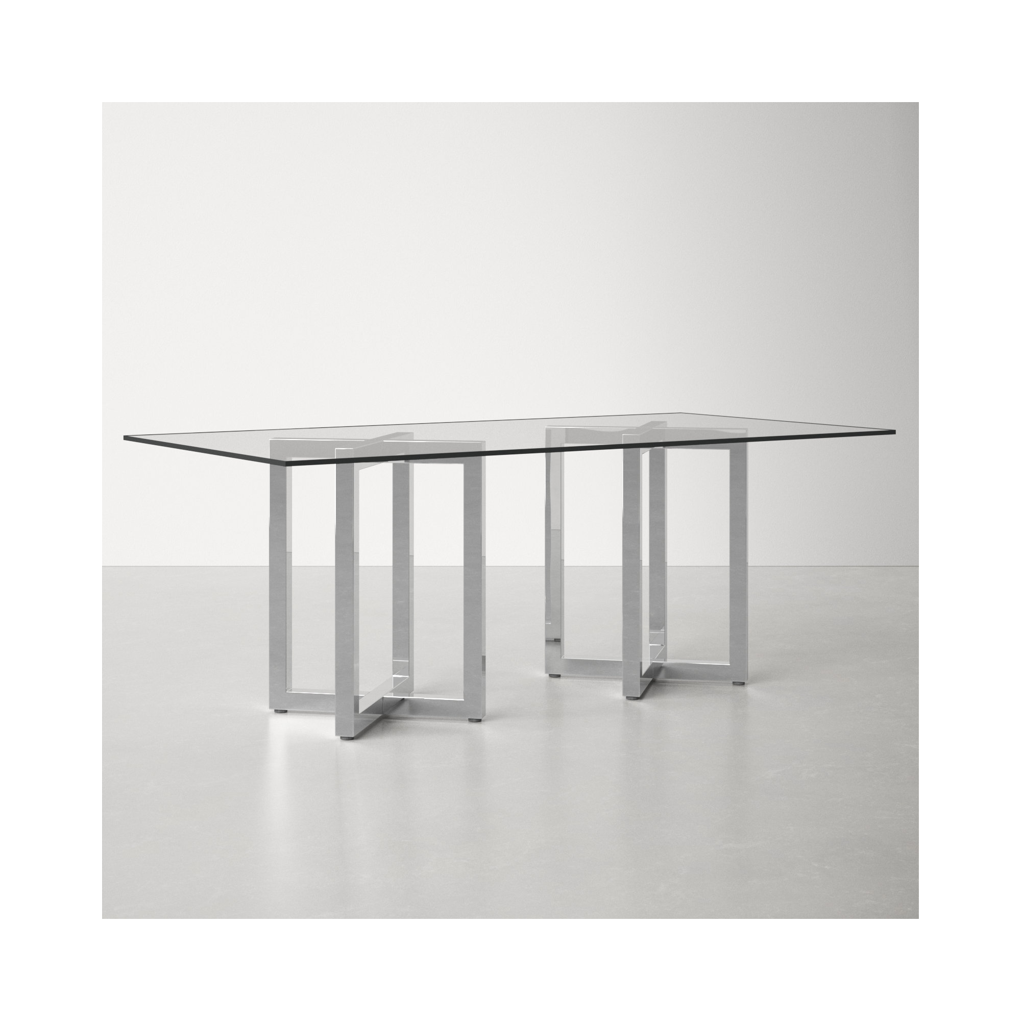 Dern 78" Glass Dining Table