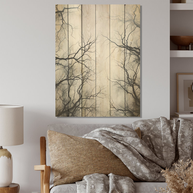 Mono Mystic Forest Consistency - Art bois sur bois de pin naturel, H 20 po x l 10 po
