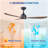52" Ceiling Fan with Lights Quiet DC Motor  Ceiling Fans 6 Speed Levels,Reversible Ceiling Fan, for Patio Living Room, Bedroom