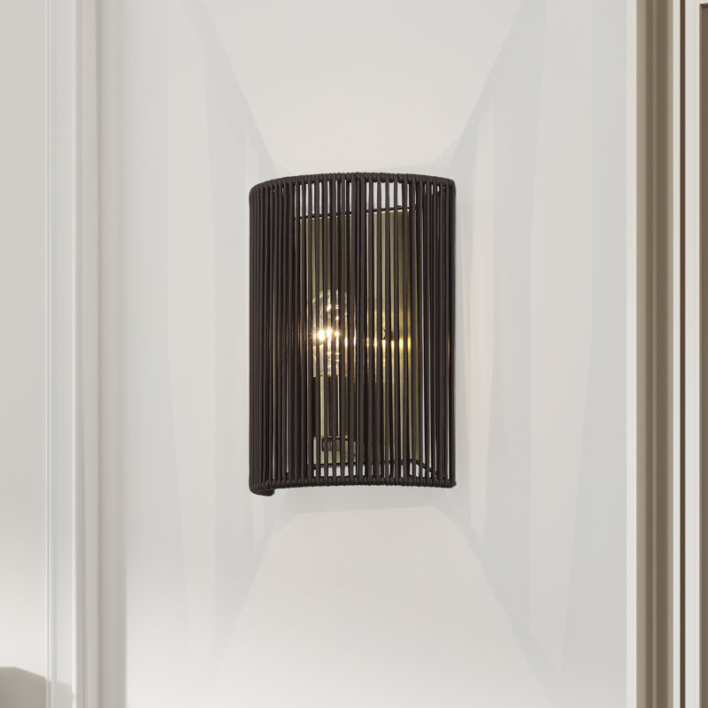 Asllan 1 Light Antique Brass Ada Sconce, Antique Brass, Brown