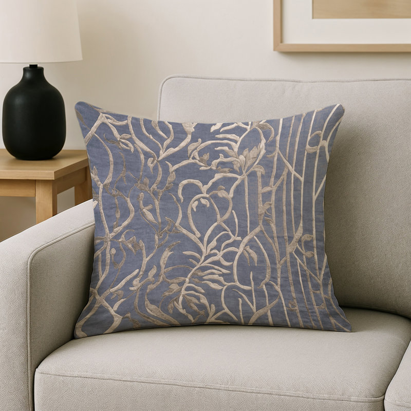 Coussin décoratif intérieur et extérieur Modern, Gris abstrait 132, Carré 16 po
