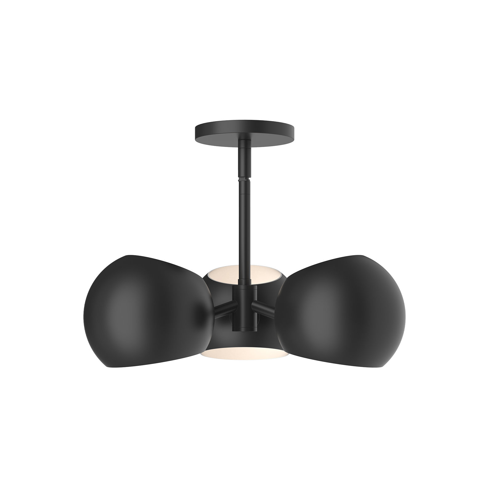 Willow 3 Light Glass Pendant, Matte Black, Matte Black