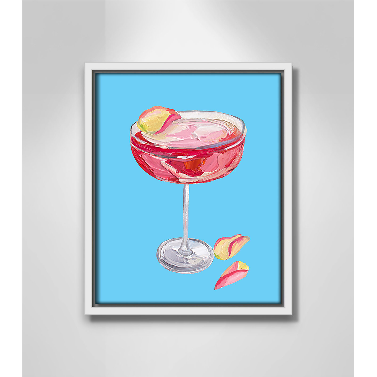 Straker – Sparkling Rose Gin Cocktail Print by Straker, White Floater, 11.5" H x 9.5" W