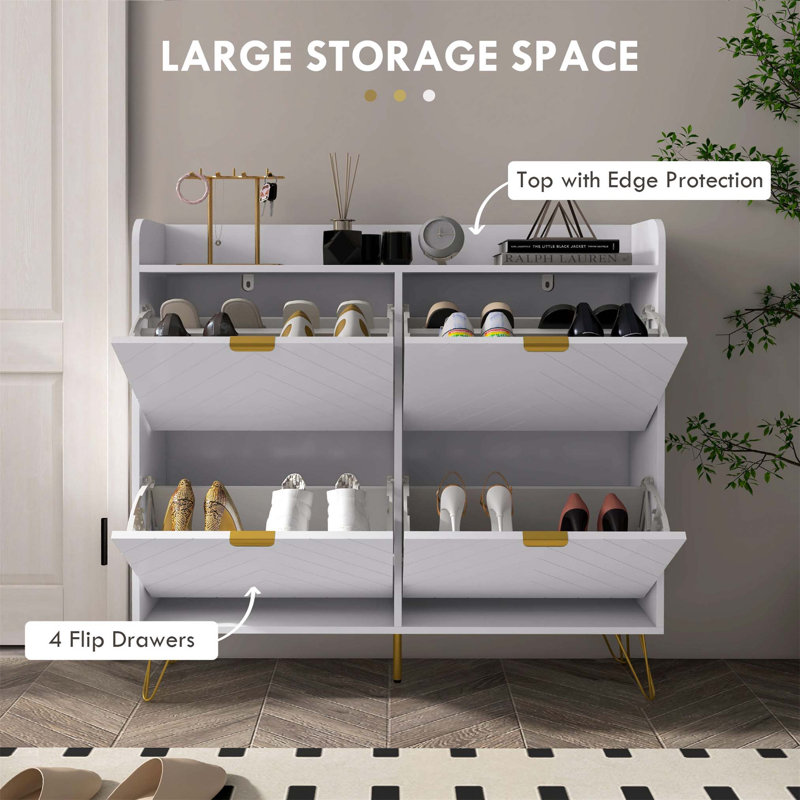 16 Pair Flip Down Shoe Storage