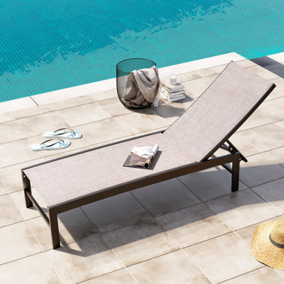 Antrea Outdoor/Patio Aluminum Chaise Lounge Chair with Adjustable Reclining Back