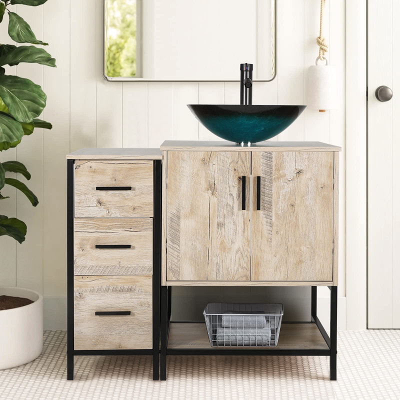 Ensemble de meuble-lavabo simple 36 po Conrado, Chêne, Chêne