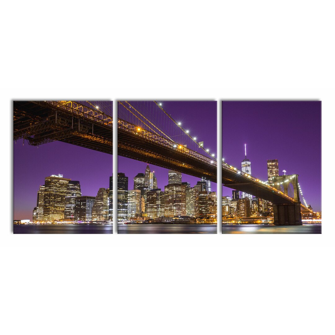 3-tlg. Leinwandbilder-Set Manhattan Skyline