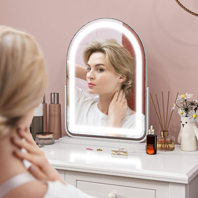 Deandrae Metal Round Floor Mirror