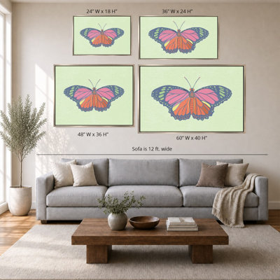 «Butterfly On Green» par Dan Meneely - impression sur toile